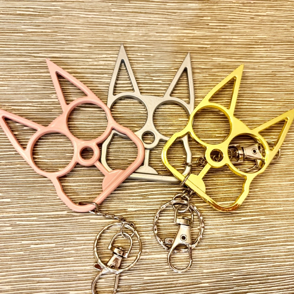 Kitty Pointy Ears Metal Knuckle Protection! Self Defense knuckles Keychains!!